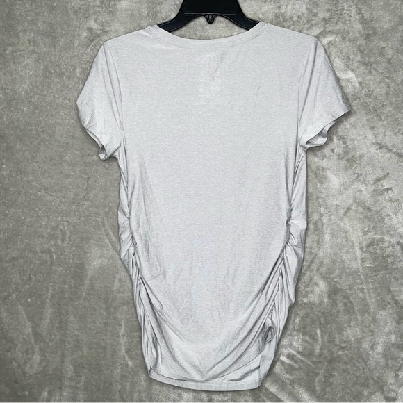 Set of 2 Short Sleeve Graphic Maternity Shirts Crew & Scoop Neck Small & Medium - Picture 4 of 11